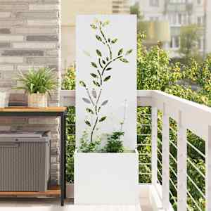 Zaslon za zasebnost v vrtu Bela 50 x 140 cm Mnogi jeklo