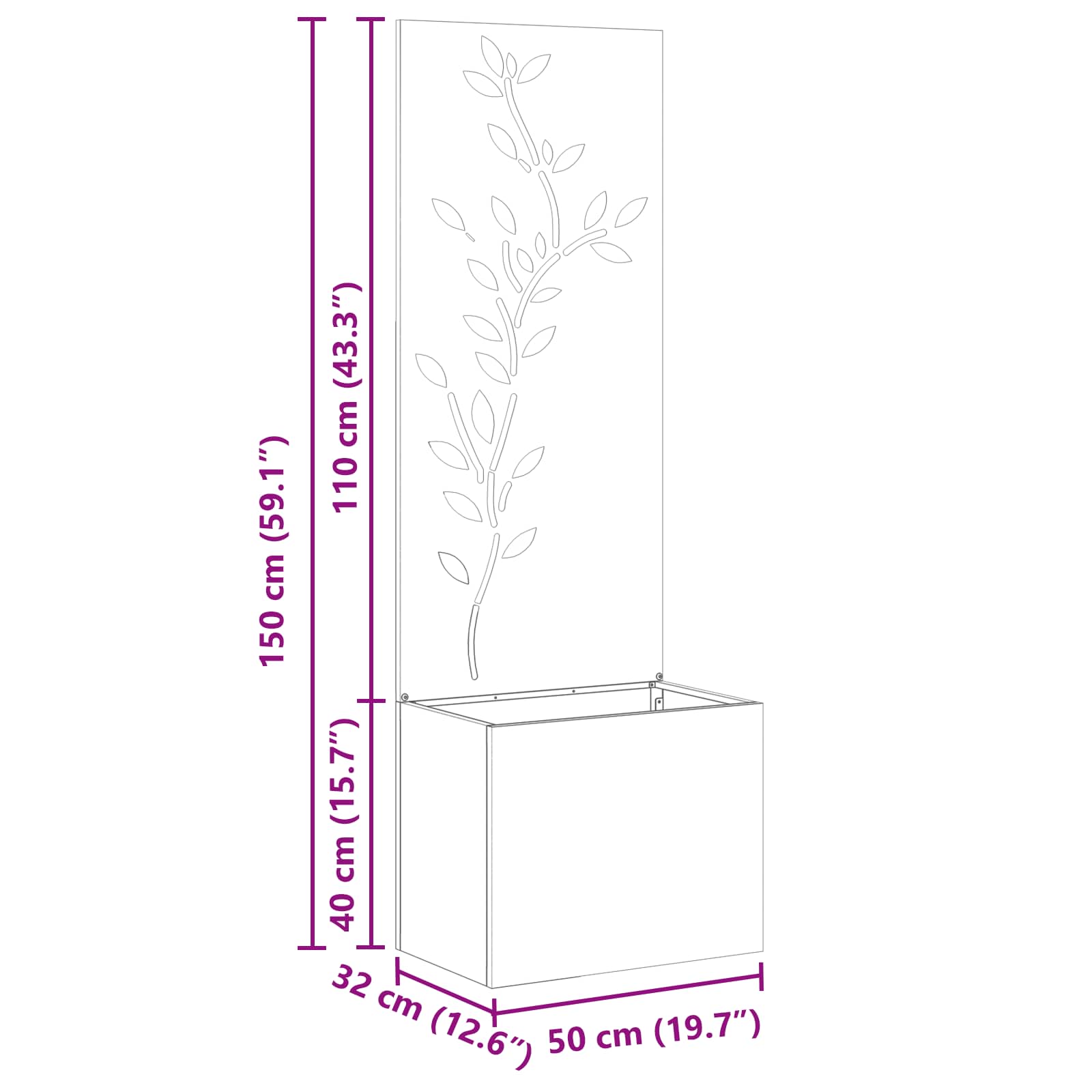 Zaslon za zasebnost v vrtu Cvetlični Olivno zelena 50 x 140 cm - slika 11