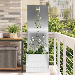 Zaslon za zasebnost v vrtu srebrna 50 x 140 cm Pocinkano jeklo