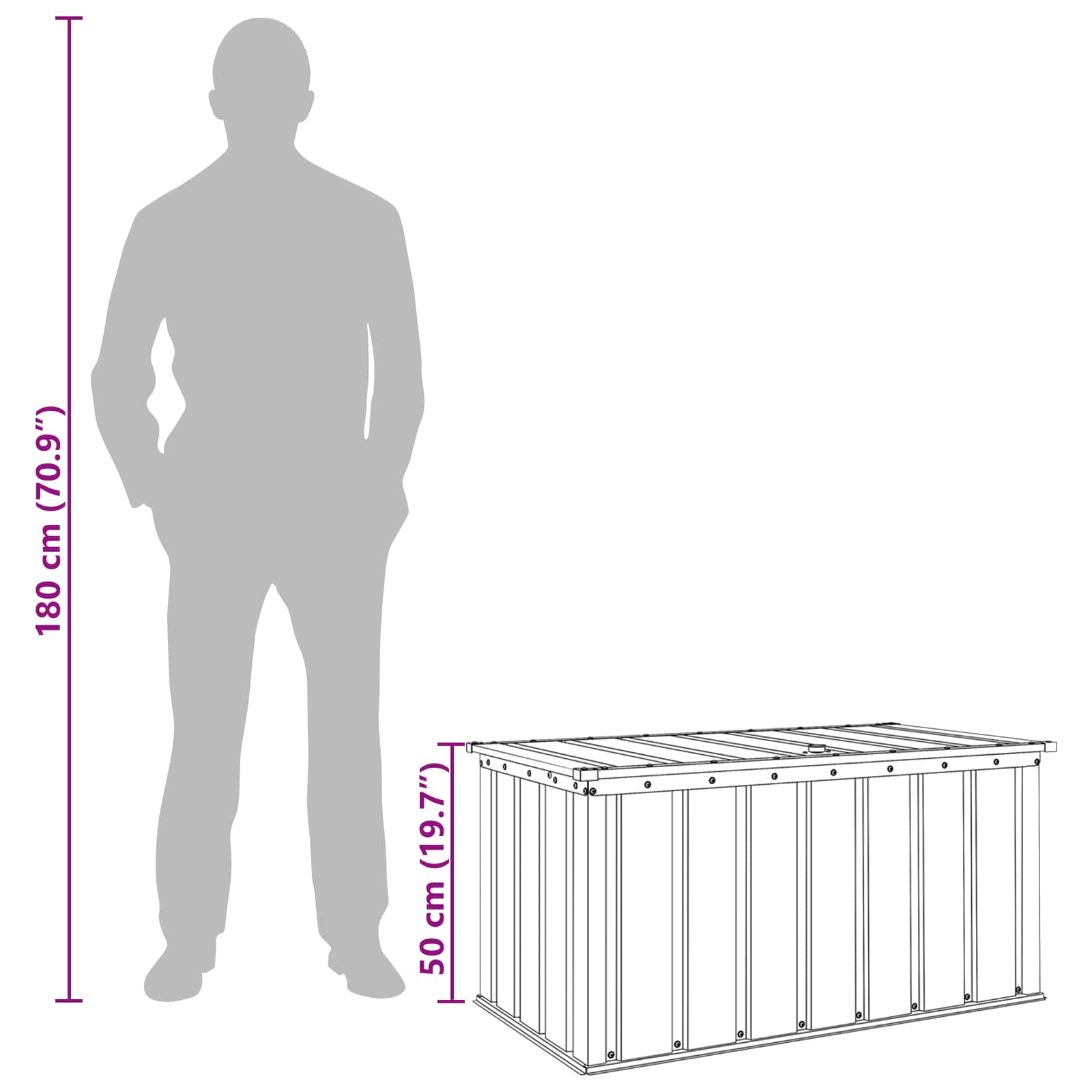 Tuinopslagdoos Zwart 101 x 56,5 x 50 cm Staal image 12
