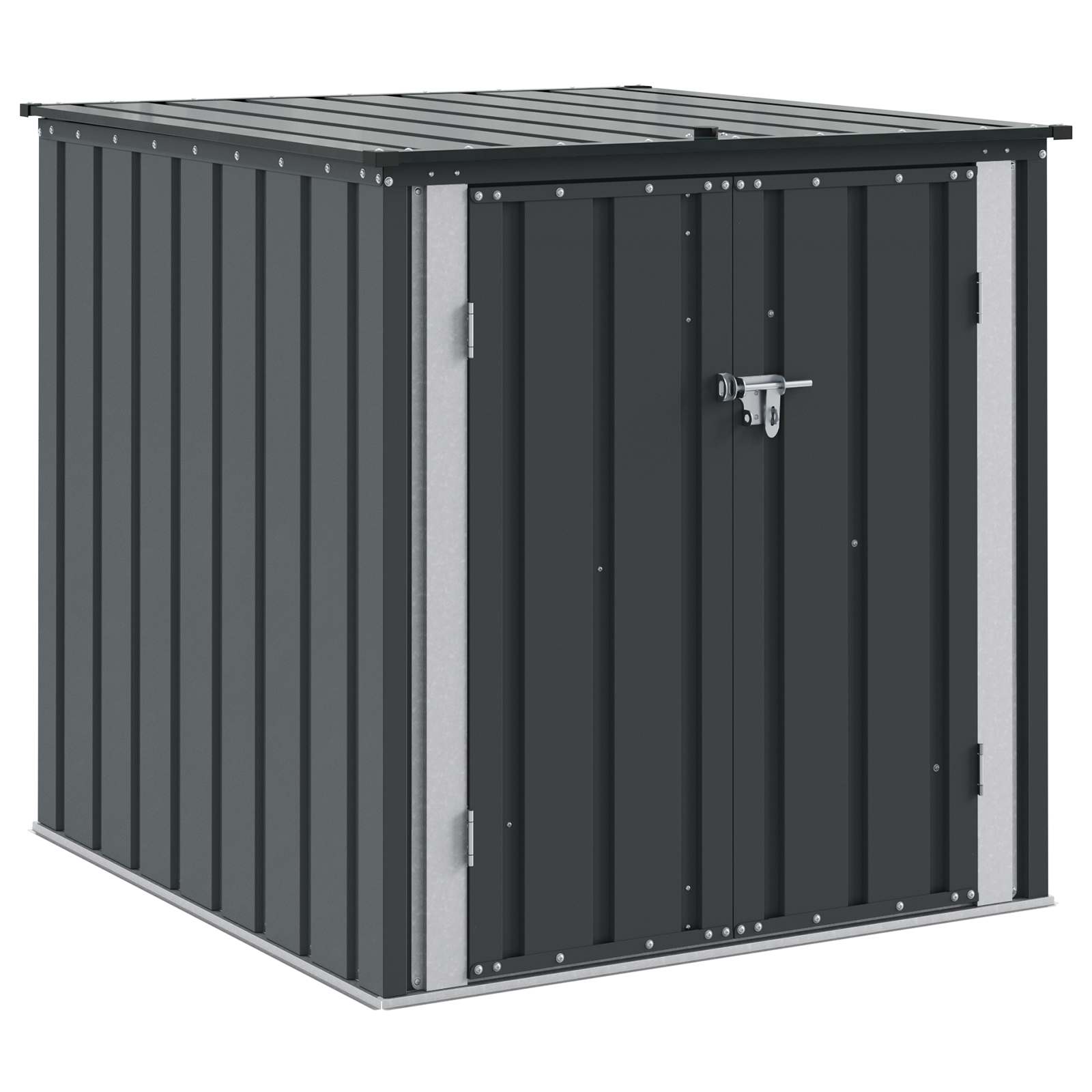 Thumbnail - vidaXL Gartenlagerbox Schwarz 101,5 x 107 x 100 cm Stahl