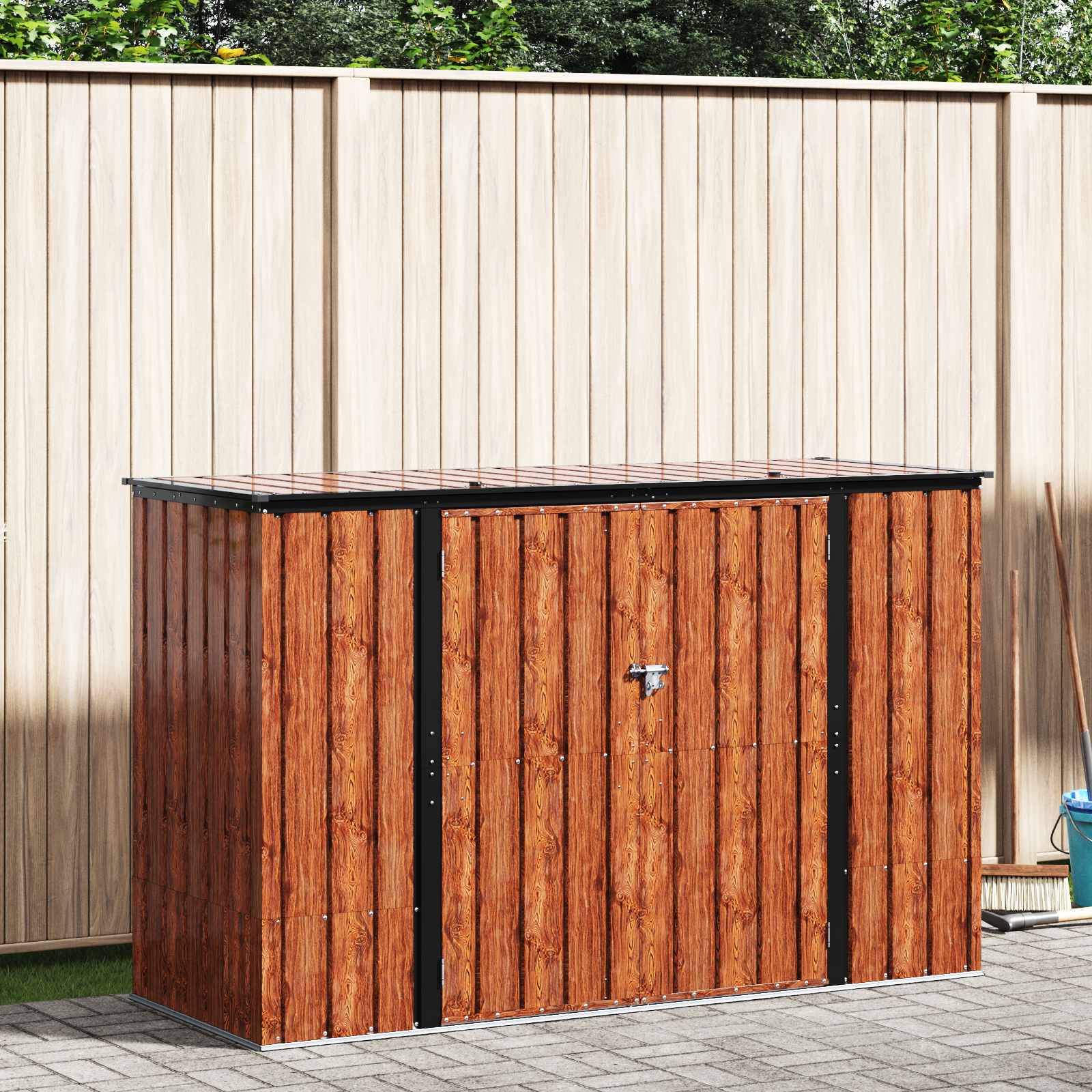 vidaXL Gartenlagerbox Braun 214 x 82 x 132 cm Stahl