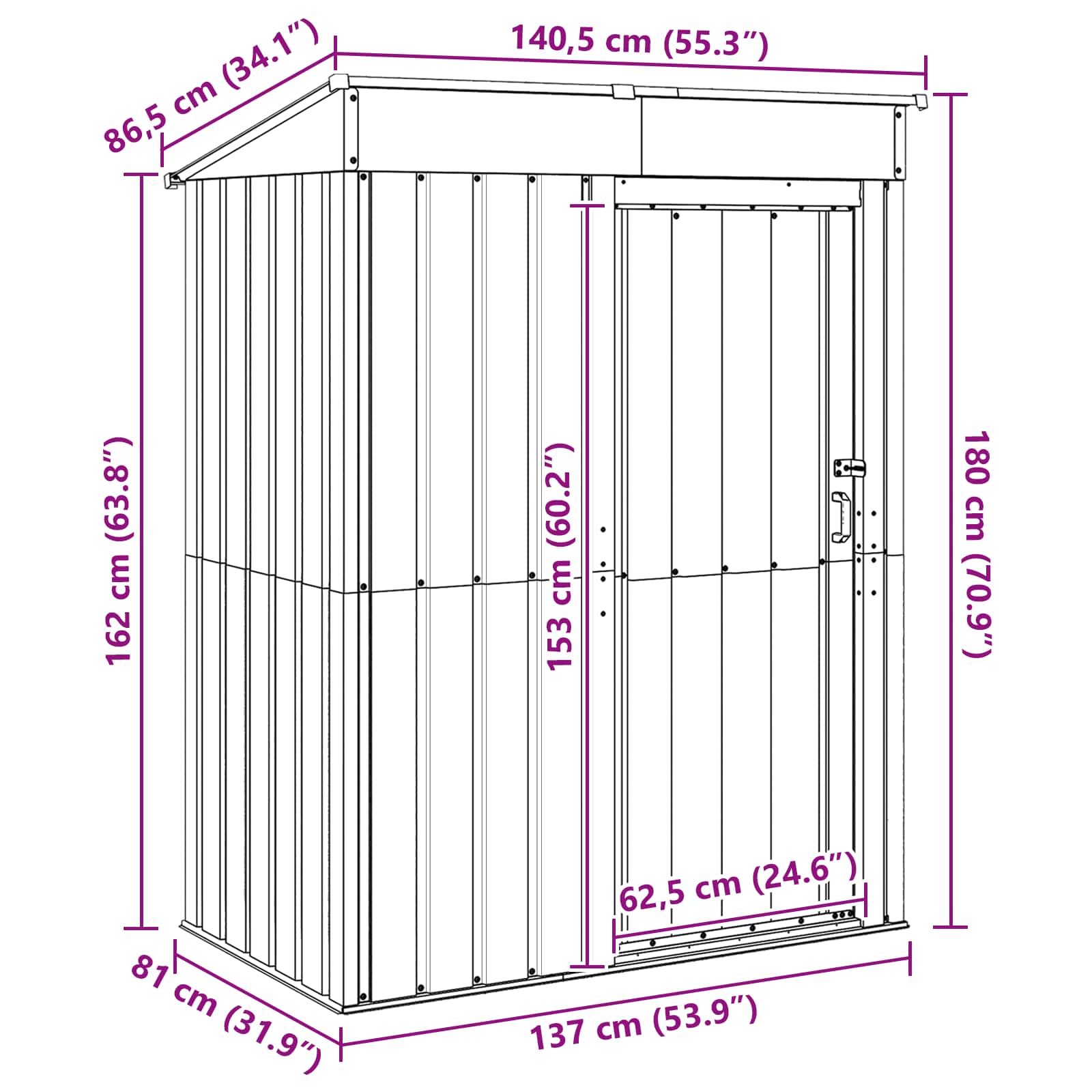 Aiakujud Antratsiit 137 x 81 x 180 cm Metall 11 Kõik vajalik sinu aeda ja koju! Aiakujud Antratsiit 137 x 81 x 180 cm Metall - Image 11