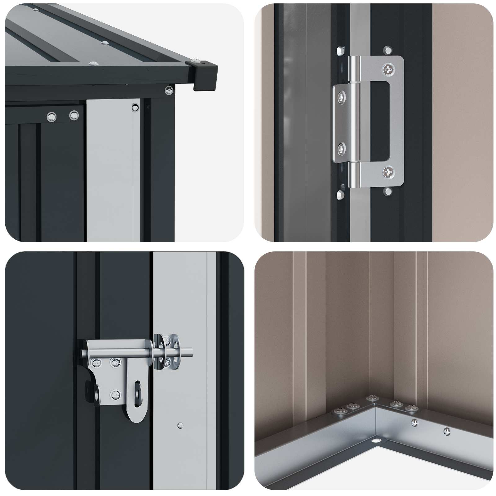 Dārza šķūņi Antracīts 103 x 74 x 200 cm Metāls