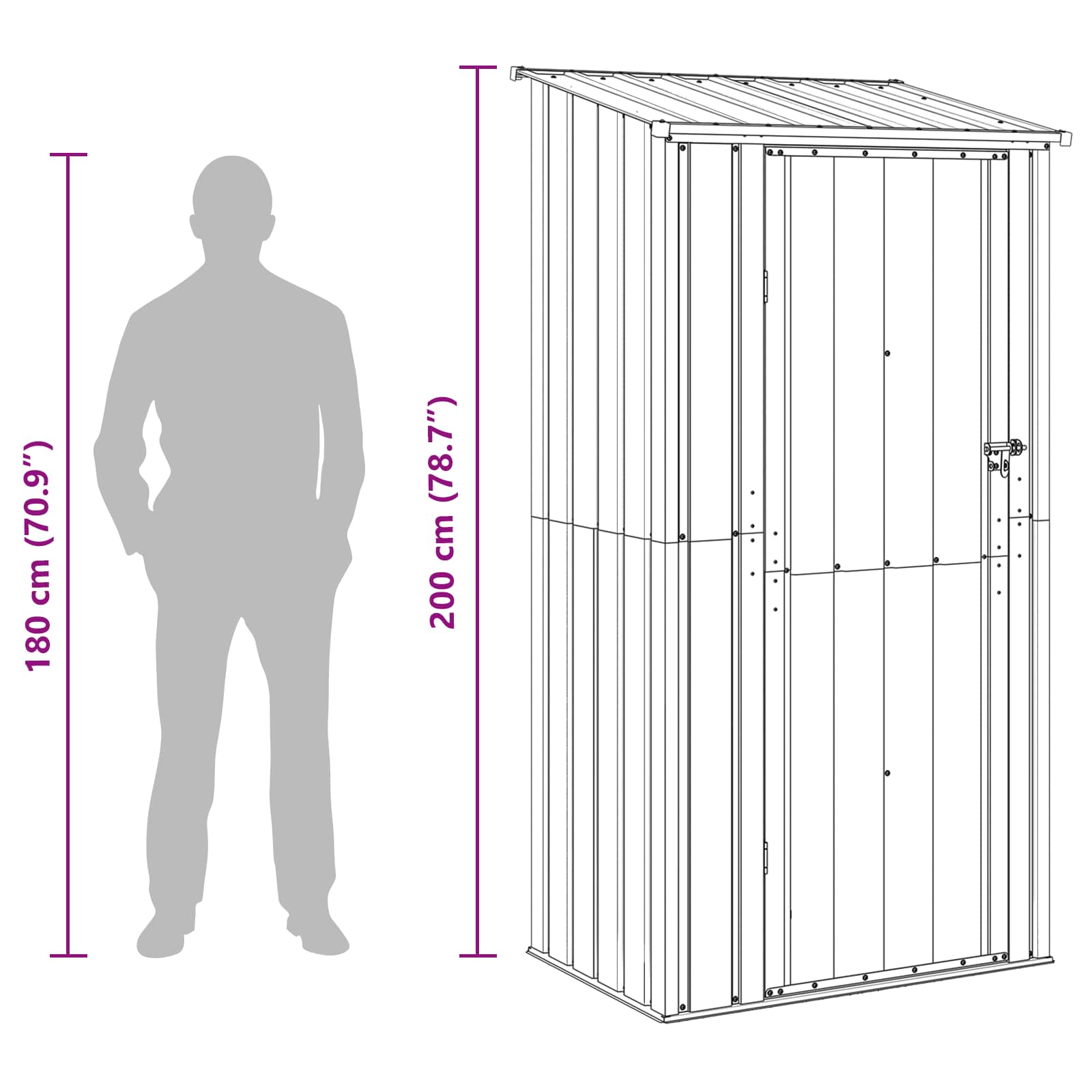 Dārza šķūņi Antracīts 103 x 74 x 200 cm Metāls