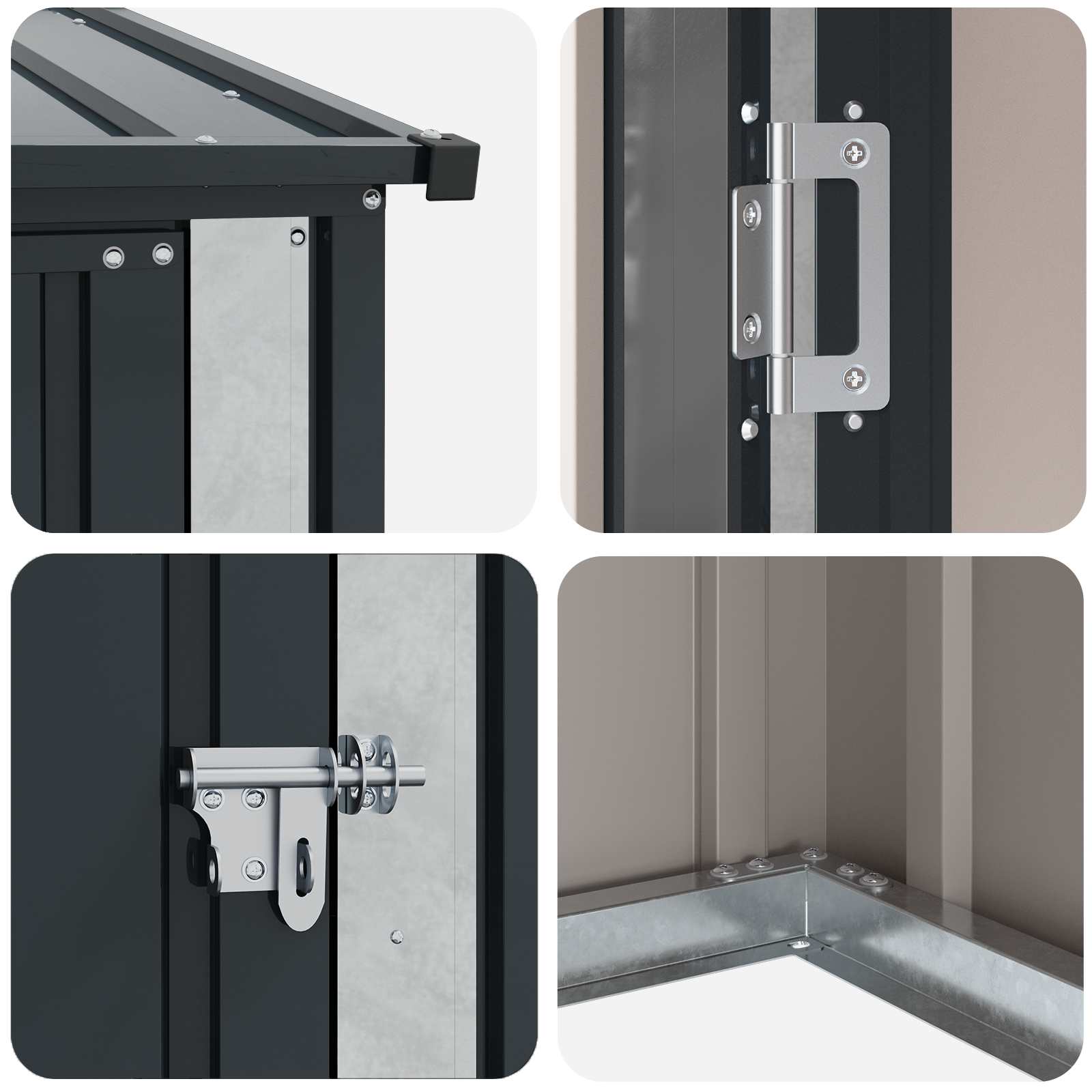 Dārza šķūņi Antracīts 153,5 x 86 x 200 cm Metāls