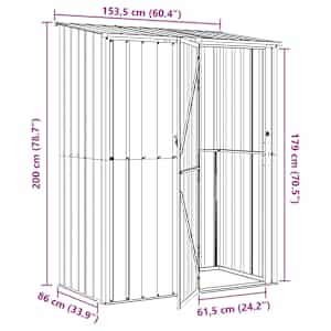 Zahradní kůlny Antracit 153,5 x 86 x 200 cm Kov - obrázek 11