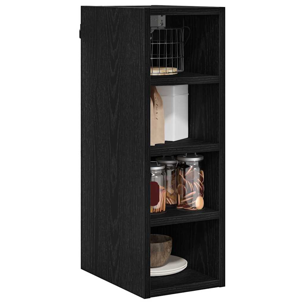 vidaXL Hangkast Riga Zwart eiken 20 x 29,5 x 60 cm Bewerkt hout