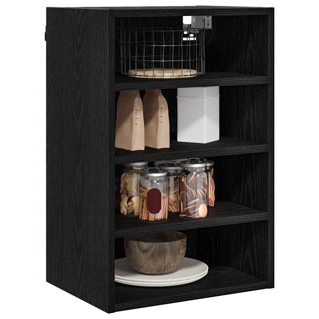 vidaXL Hangkast Riga Zwart eiken 40 x 29,5 x 60 cm Bewerkt hout