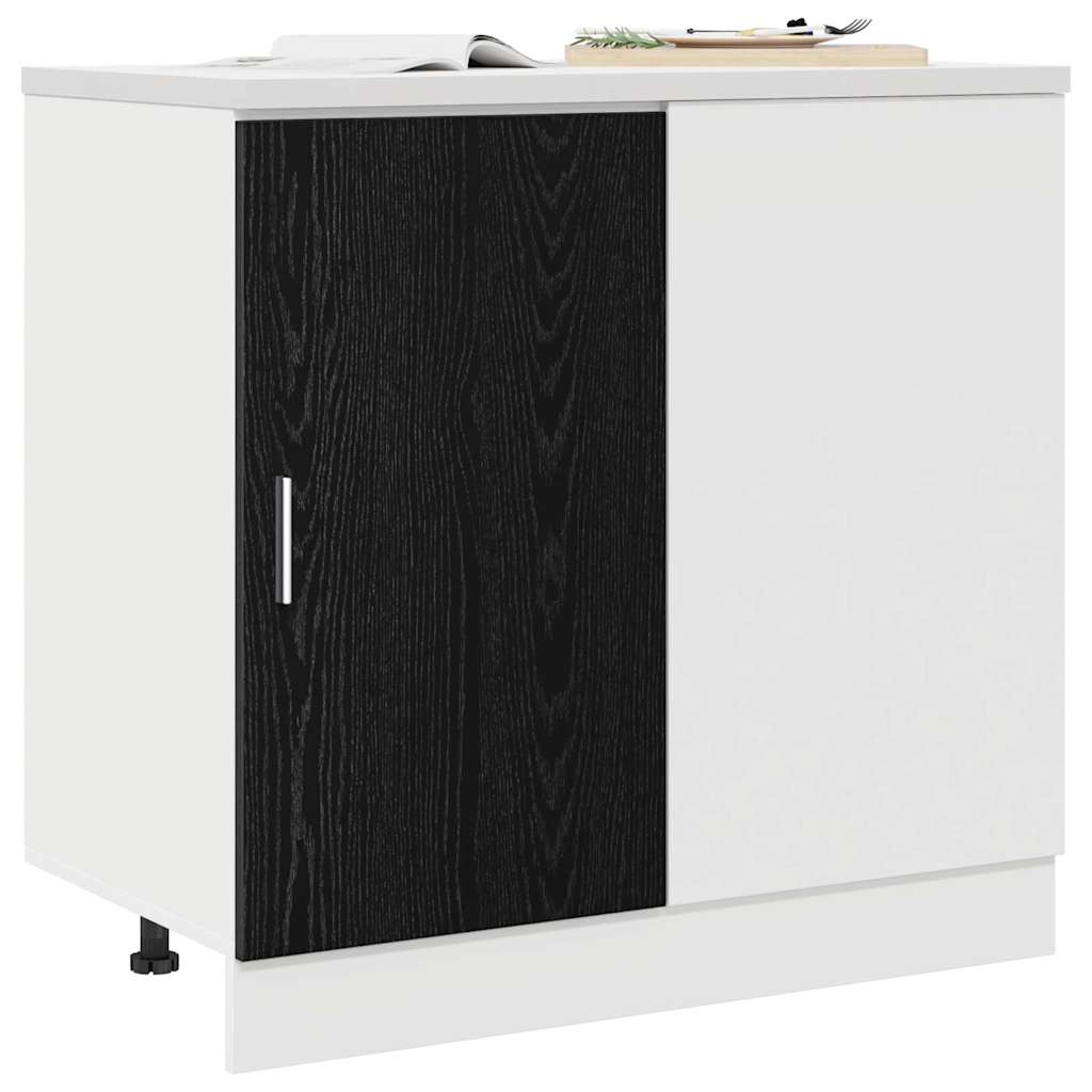 vidaXL Keuken Hoek Onderkast Riga Zwart eiken 86 x 46 x 81,5 cm