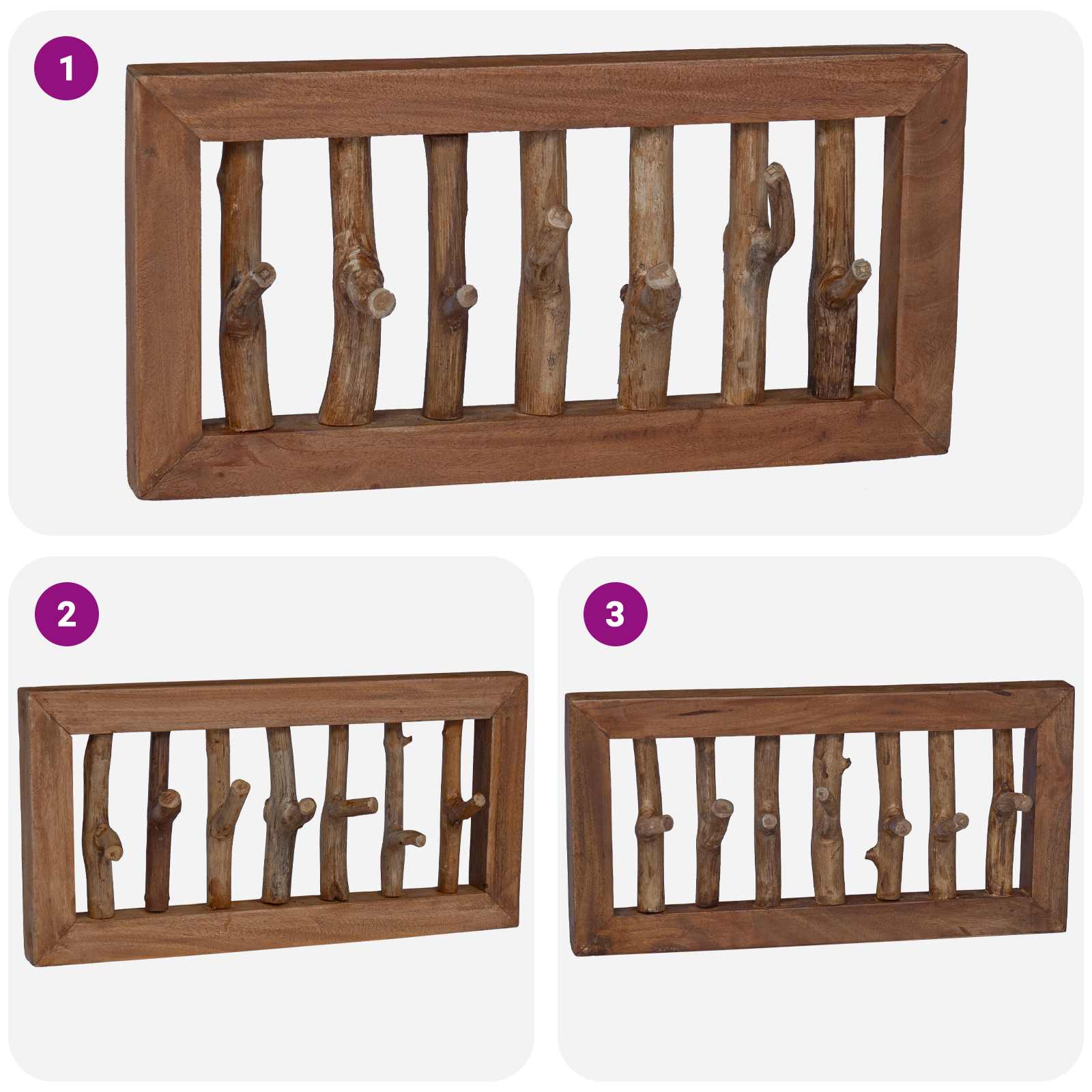 Hanger Bruin 50 x 11 x 25 cm Massief Mahoniehout image 4