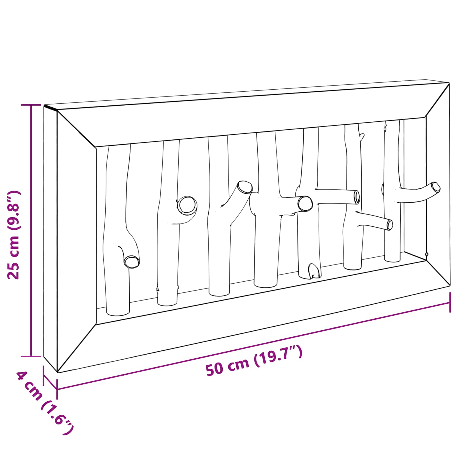 Hanger Bruin 50 x 11 x 25 cm Massief Mahoniehout image 10
