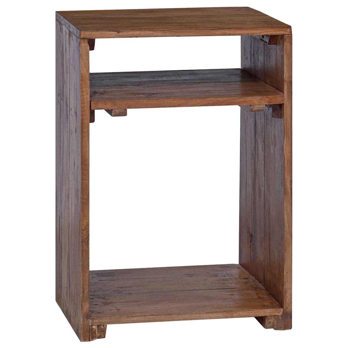 Accentbord med hylde med opbevaring 3 stk. Brun Massiv Mahogni - Billede 7