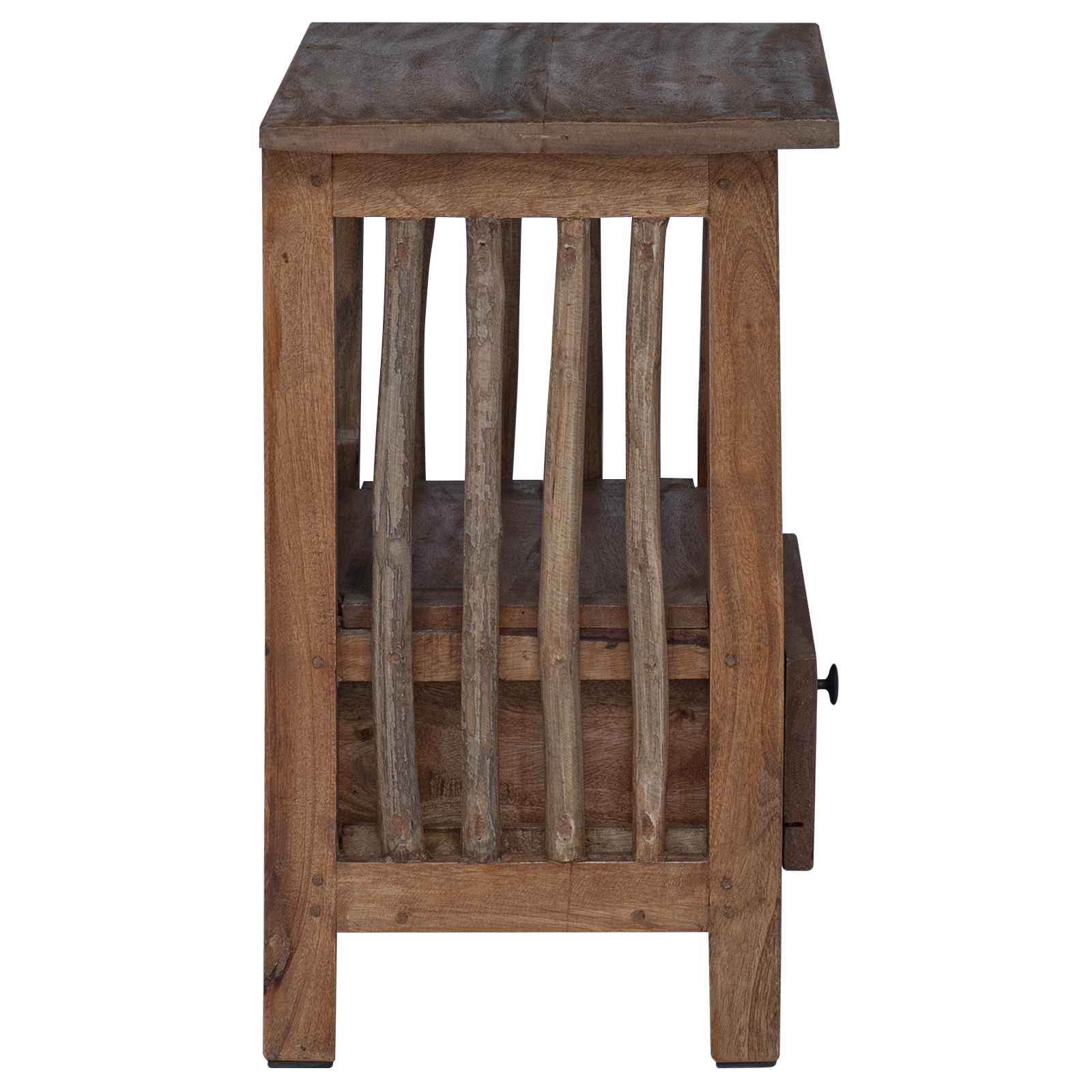 Нощно шкафче Кафяво 30 x 30 x 47 см Солидно възстановено дърво - Image 7