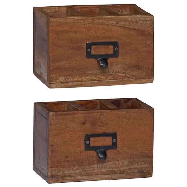vidaXL Pliiatzikott Mitmev&auml;rviline 18 x 10 x 12 cm Tugev Mahagoni Puit