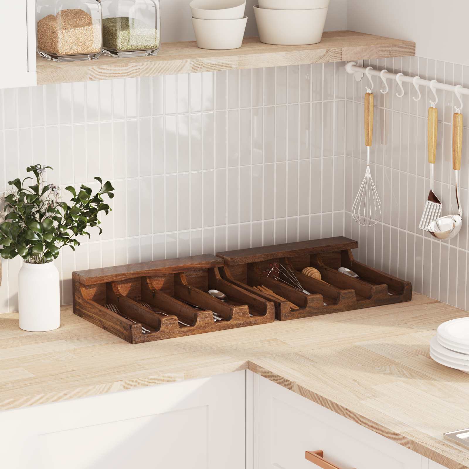 Táska Barna 36 x 30 x 10 cm Tömör Mahagóni Fa