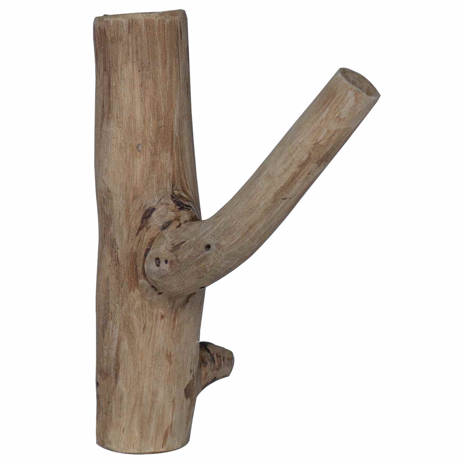 Haak Bruin 4 x 4 x 14 cm Massief Gerecycled Hout image 2