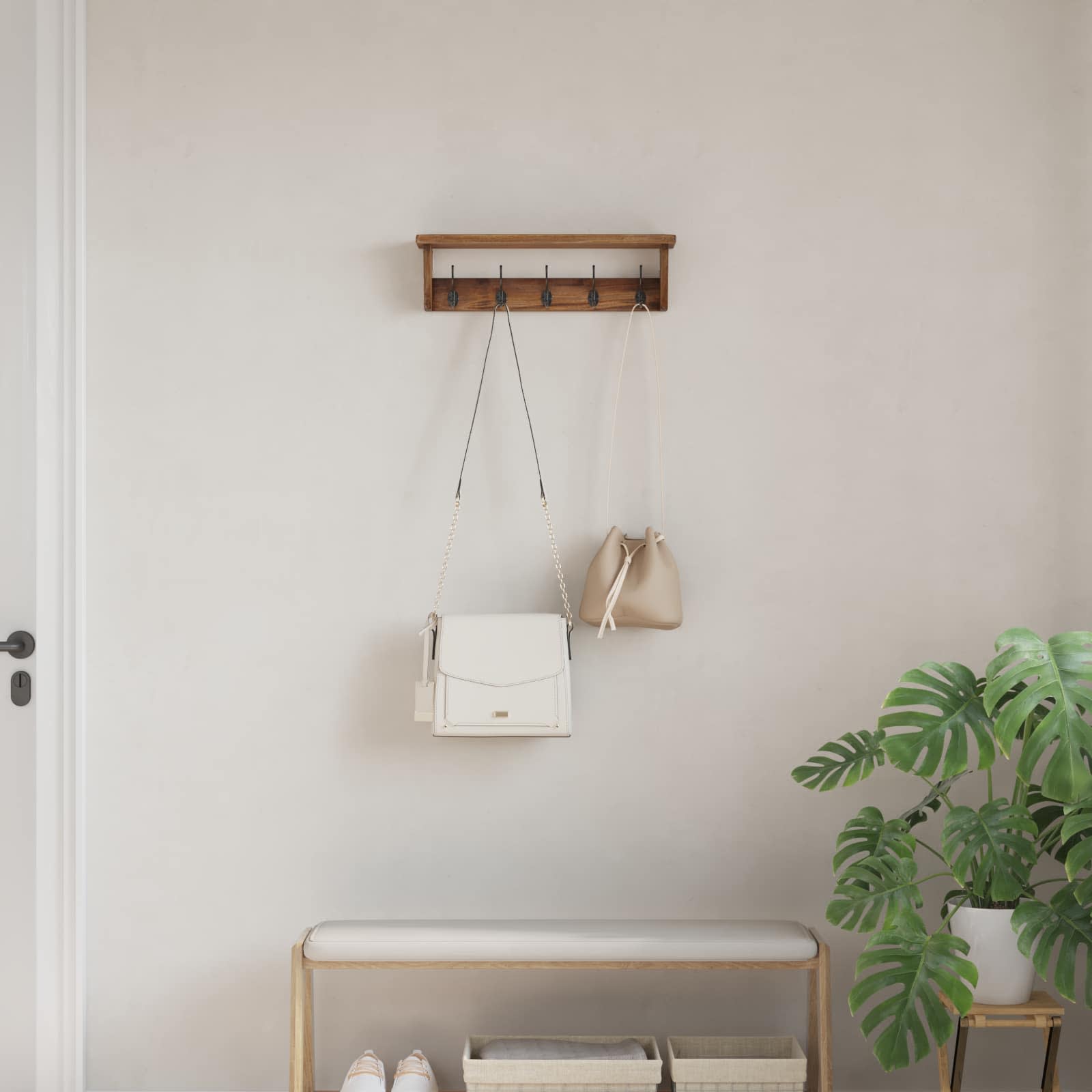 Hanger Bruin 50 x 10 x 14 cm Massief Mahoniehout image 3