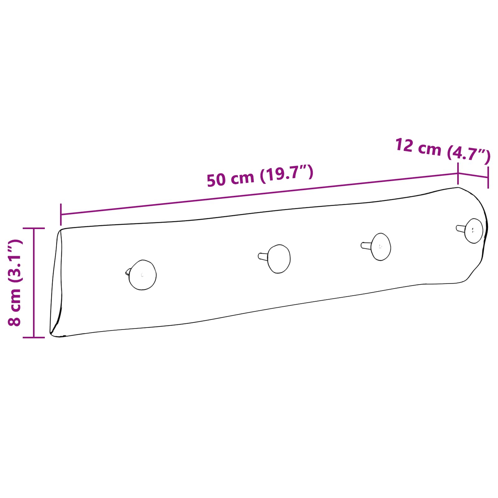 Hanger Bruin 50 x 8 x 12 cm Massief Gerecycled Hout image 11