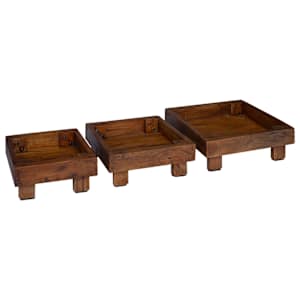 vidaXL Taimede alus 3 tk Pruun 35 x 35 x 12 cm Mahagoni Puit