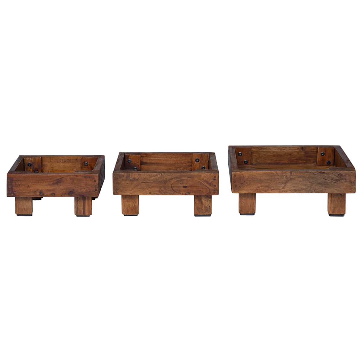 Planteholder 3 stk. Brun 35 x 35 x 12 cm Mahogni Træ - Billede 7