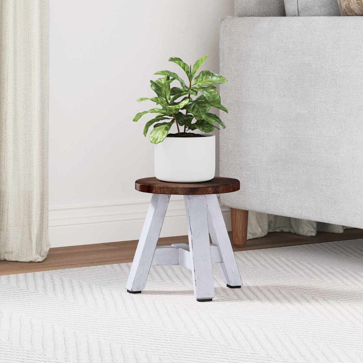 Taburet Naturfarvet 22 x 22 x 24 cm Mahogni Træ