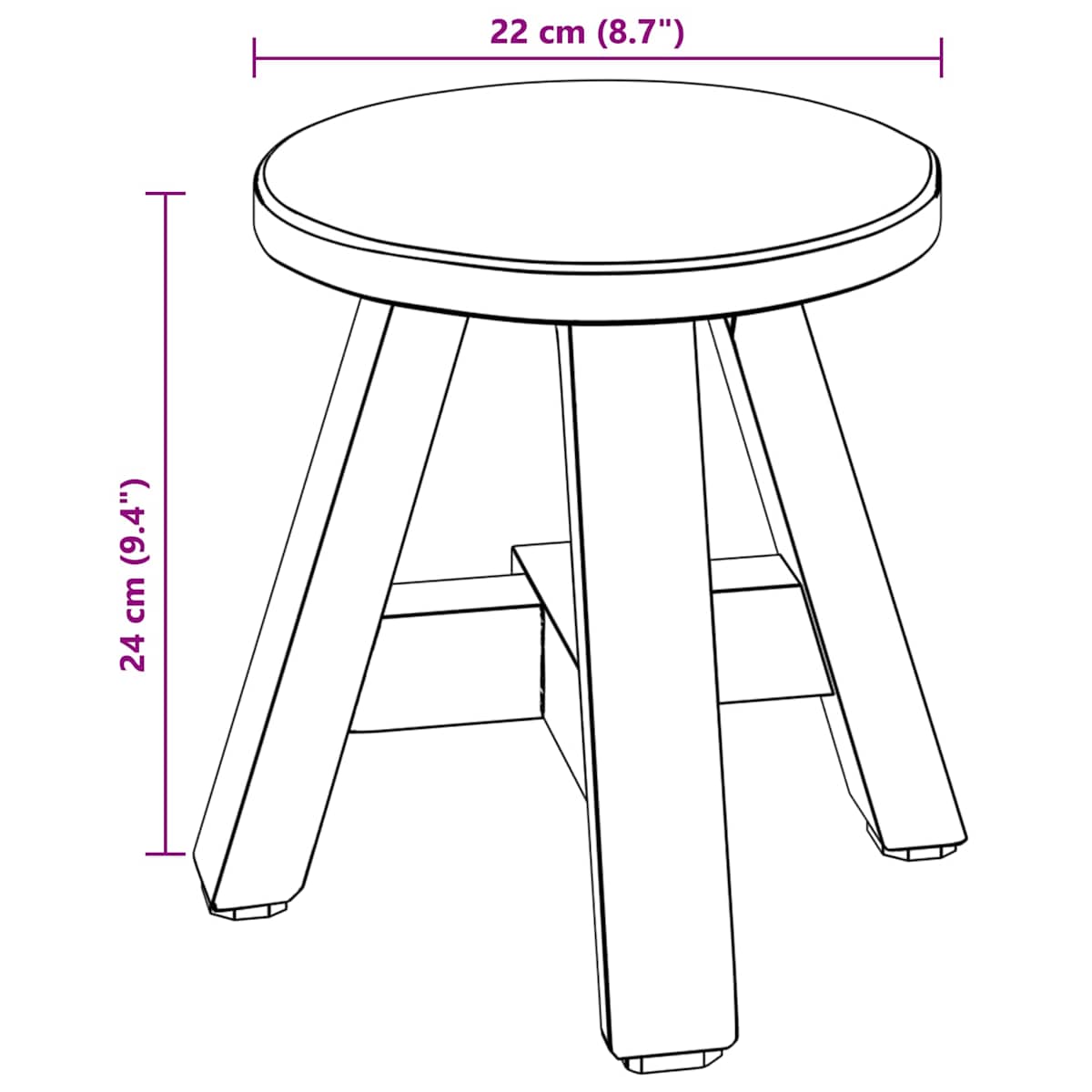Taburet Naturfarvet 22 x 22 x 24 cm Mahogni Træ - Billede 11