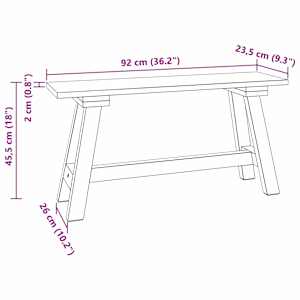 lavice Přírodní 92 x 23,5 x 45,5 cm Masivní mahagonové dřevo - obrázek 11