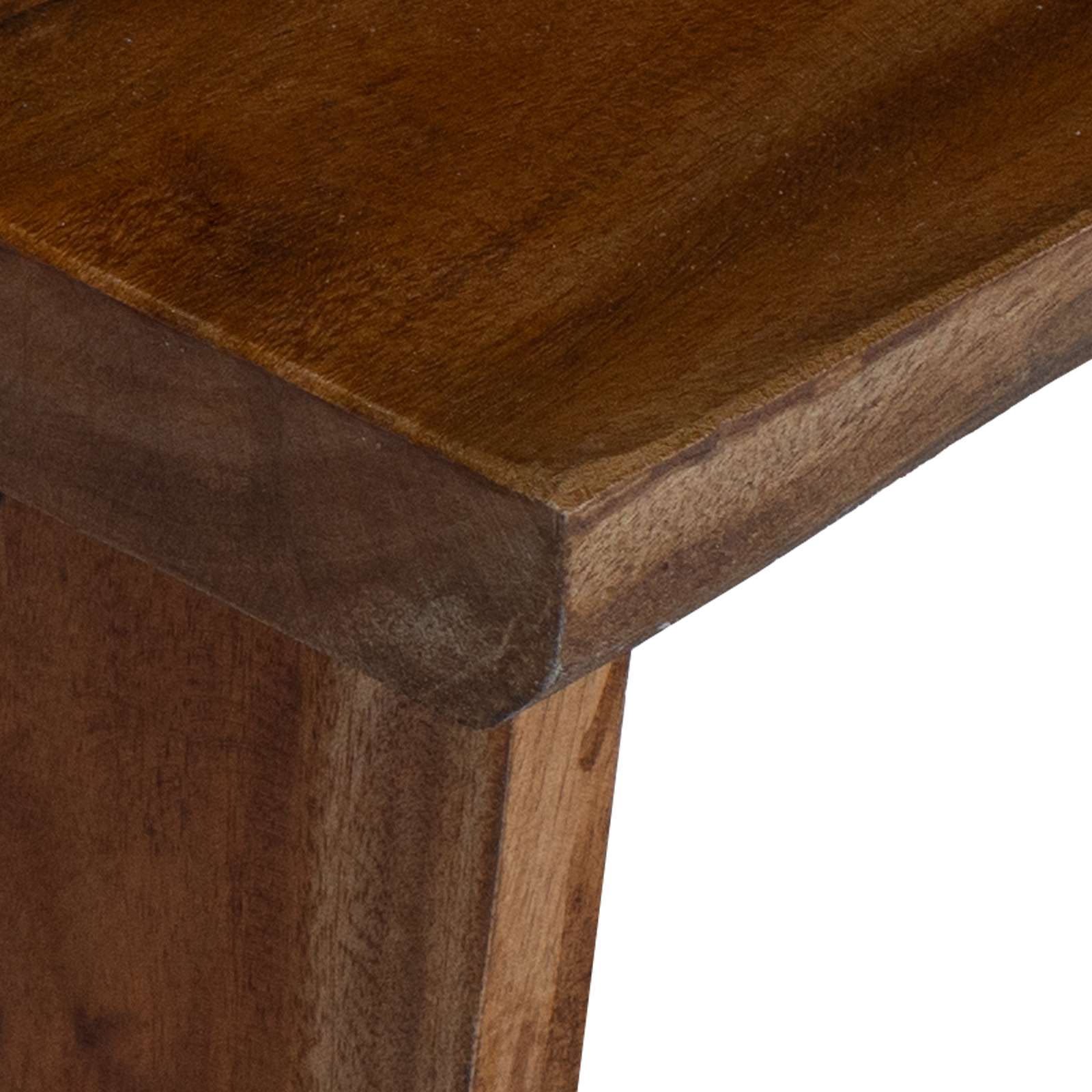 Taburet natural 29 x 20 x 17 cm Lemn de mahon [6]