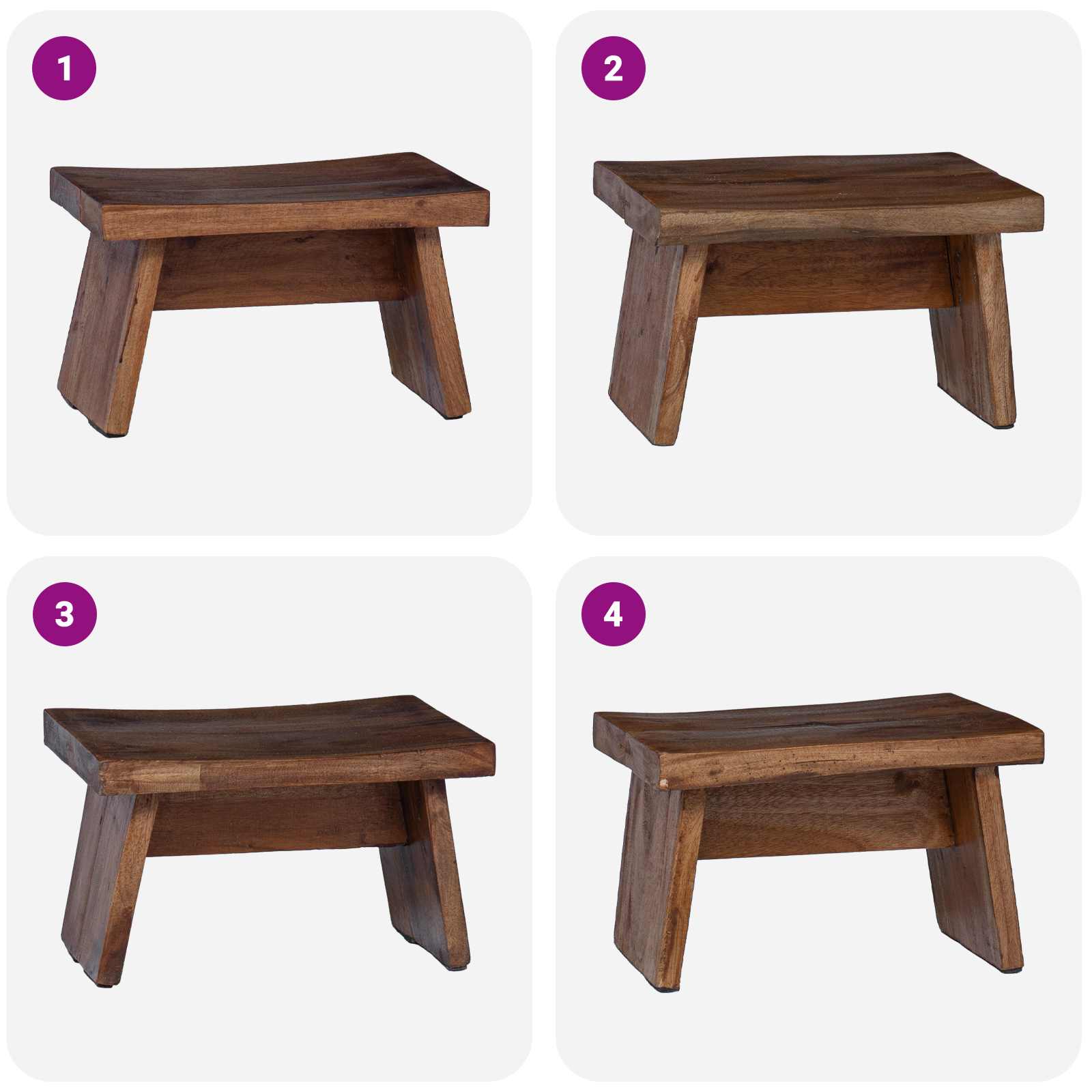 Taburet natural 29 x 20 x 17 cm Lemn de mahon [3]