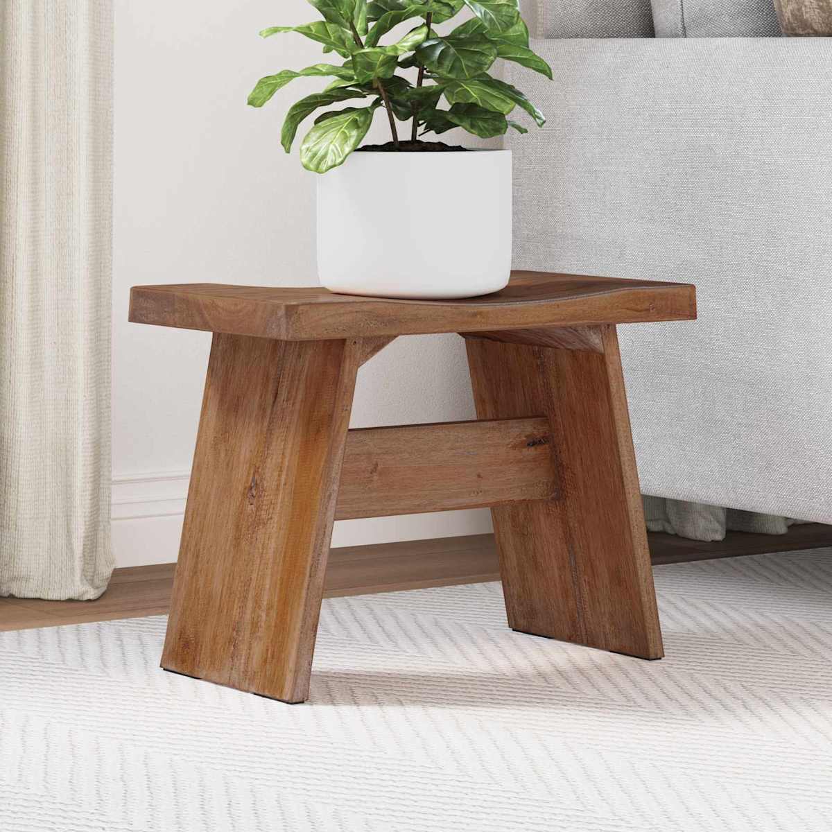 Taburet Naturfarvet 40 x 25 x 31 cm Mahogni Træ