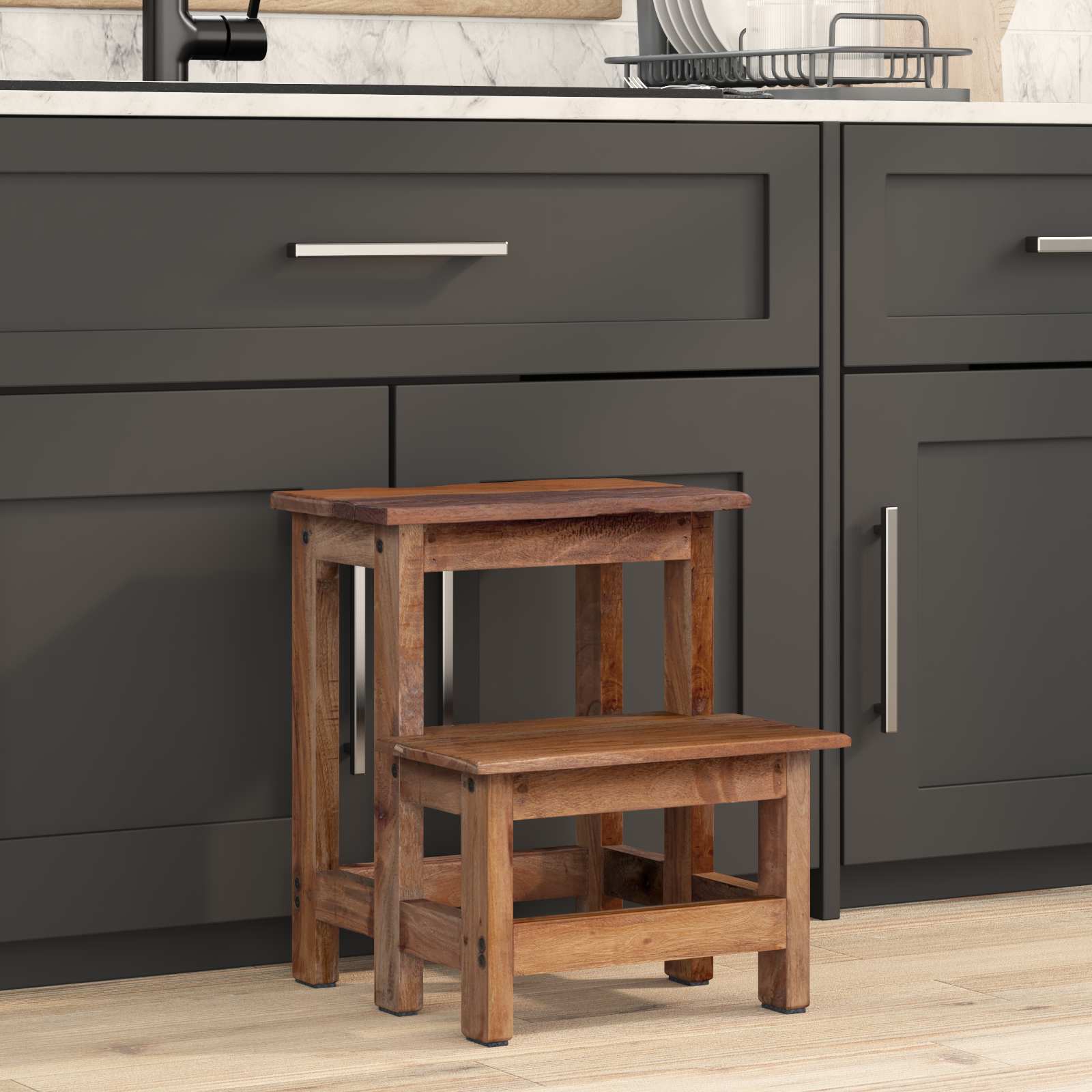 vidaXL Taburet natural 37 x 37 x 46 cm Lemn de mahon