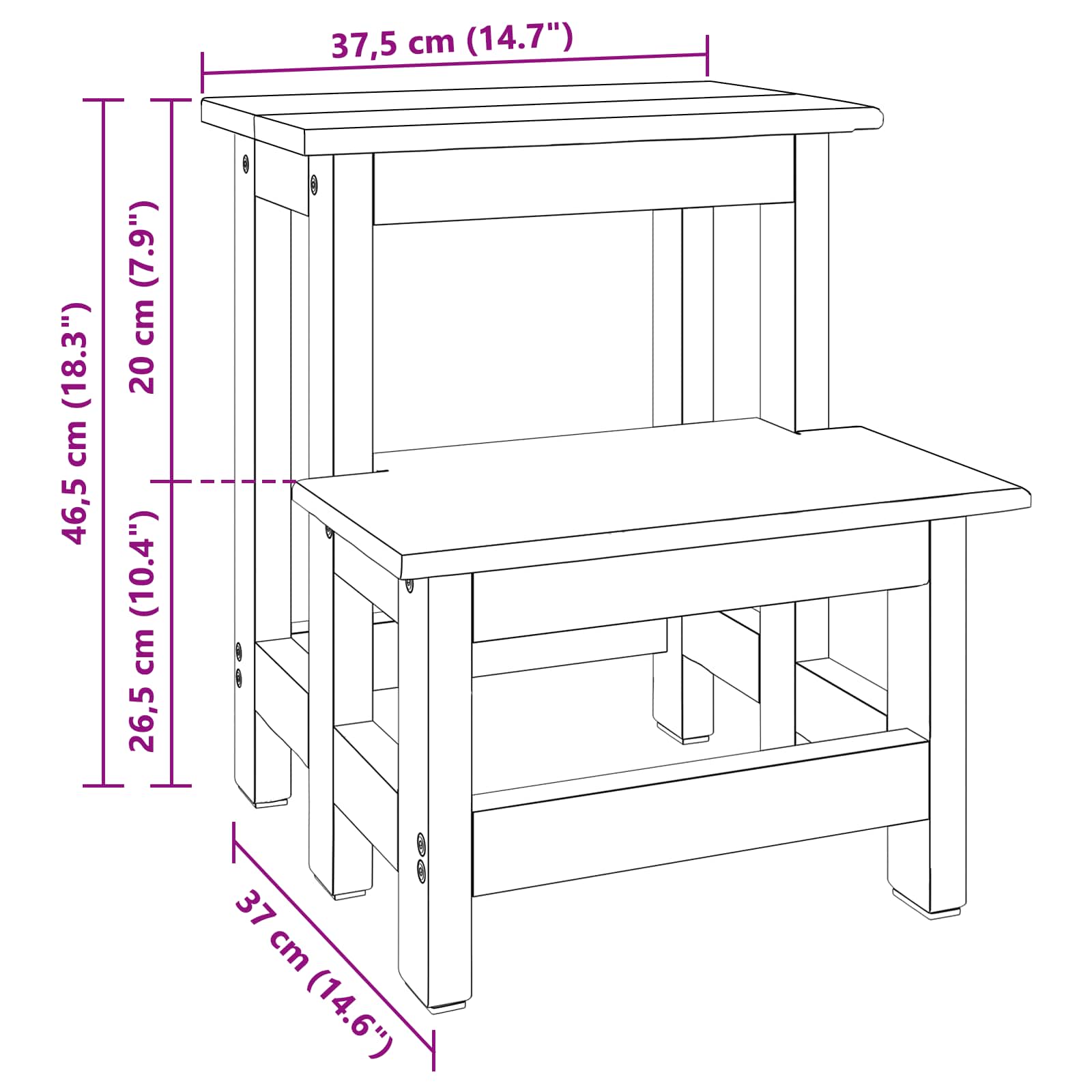 Stolica Naravna 37 x 37 x 46 cm Mahagonijevo les - slika 11