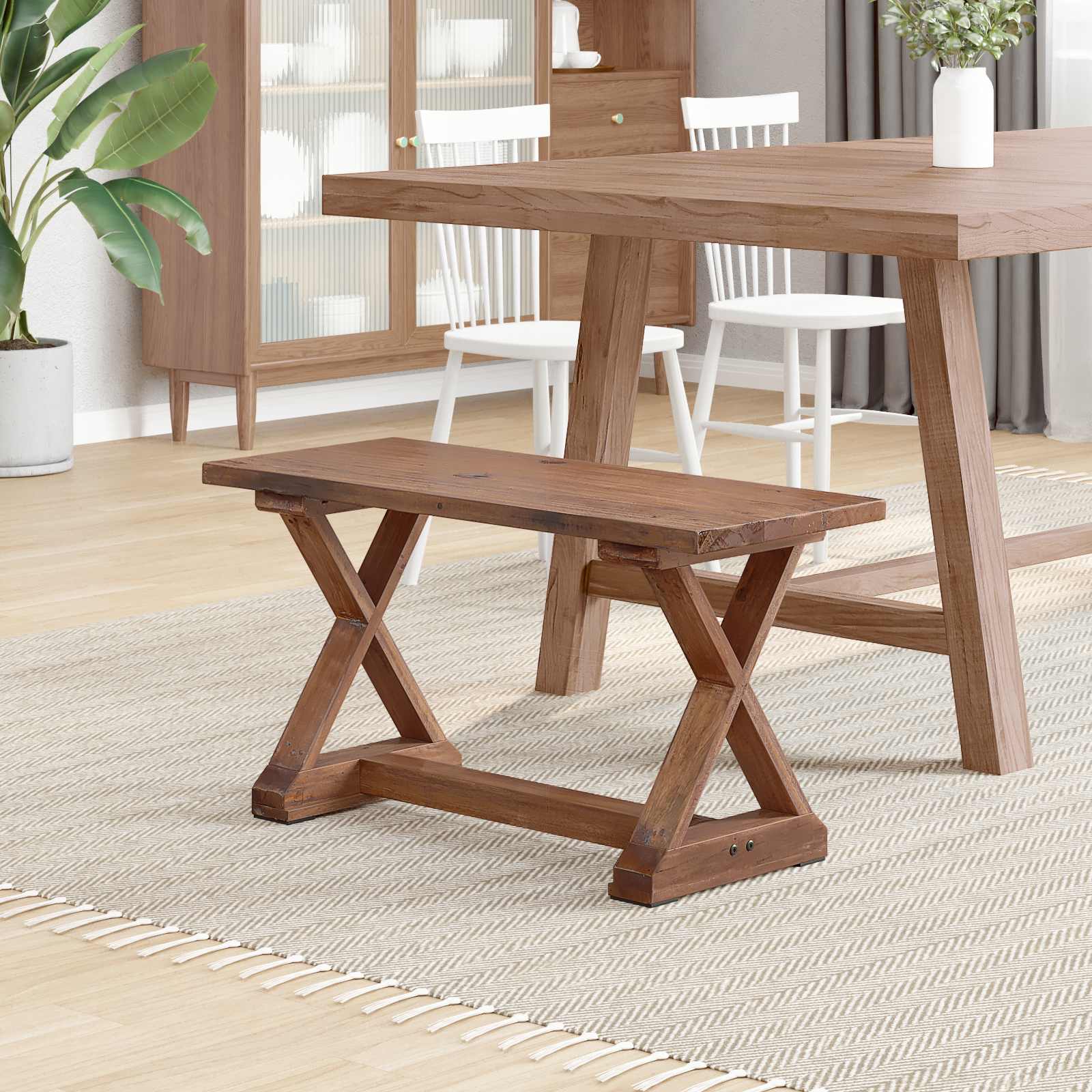 Thumbnail - vidaXL Bank Natur 85 x 35 x 45 cm Massivholz Altholz