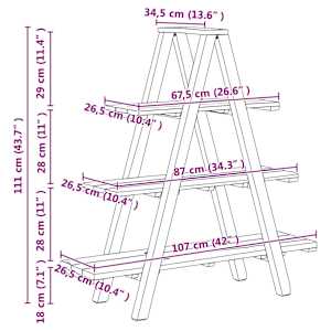 Skládací regál s policí s úložištěm Hnědá 79.5 x 35 x 112 cm - obrázek 11