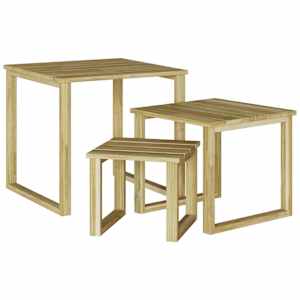 vidaXL laud 3 tk Neutraalne 50,5 x 50 x 46 cm Immutatud m&auml;nnipuit