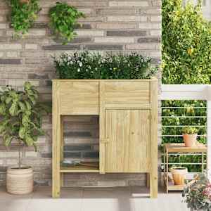 Visoka korita s polico Rjava Impregnirana borovina