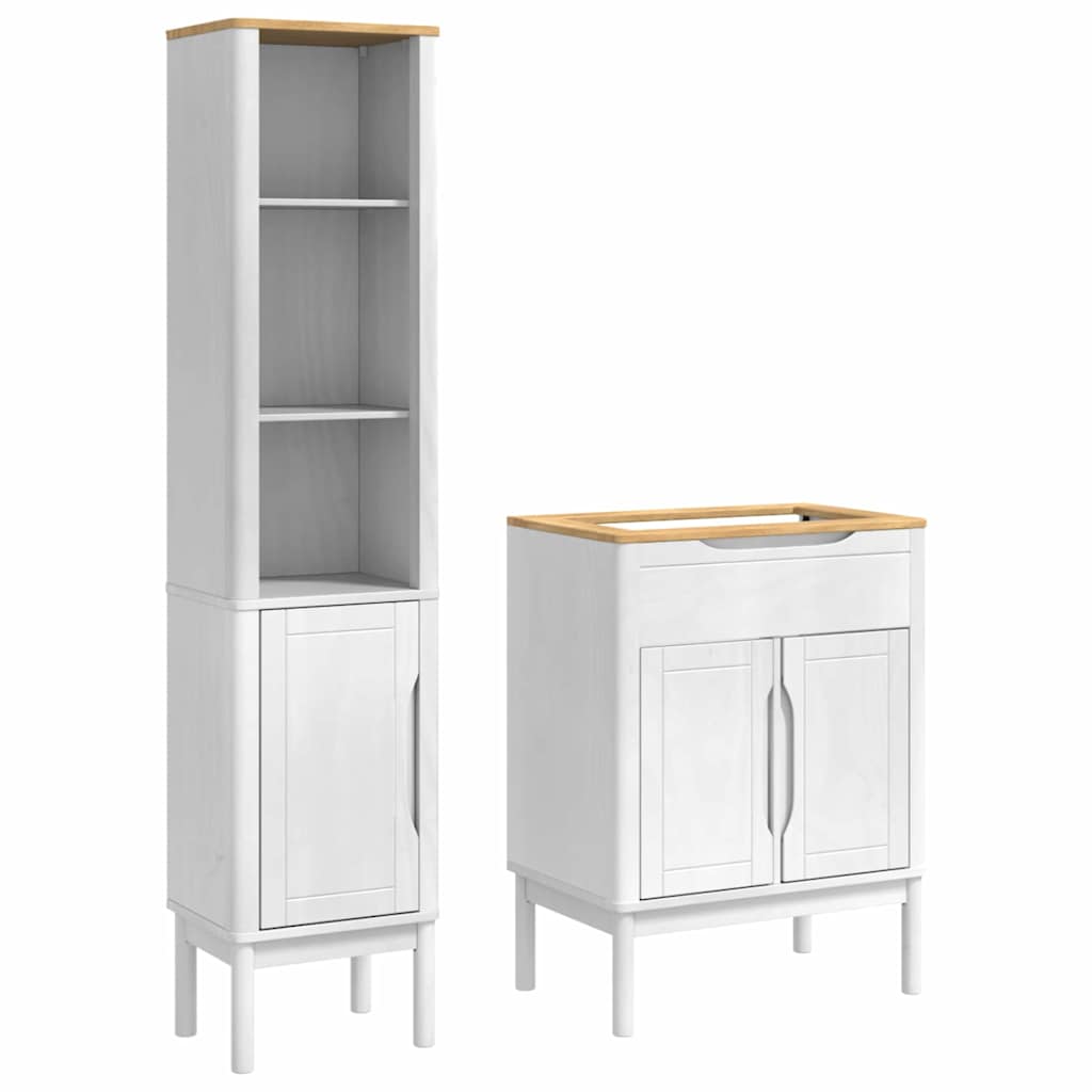 Vannas istabas mēbeļu komplekts 2 pcs Balts Cieta priede