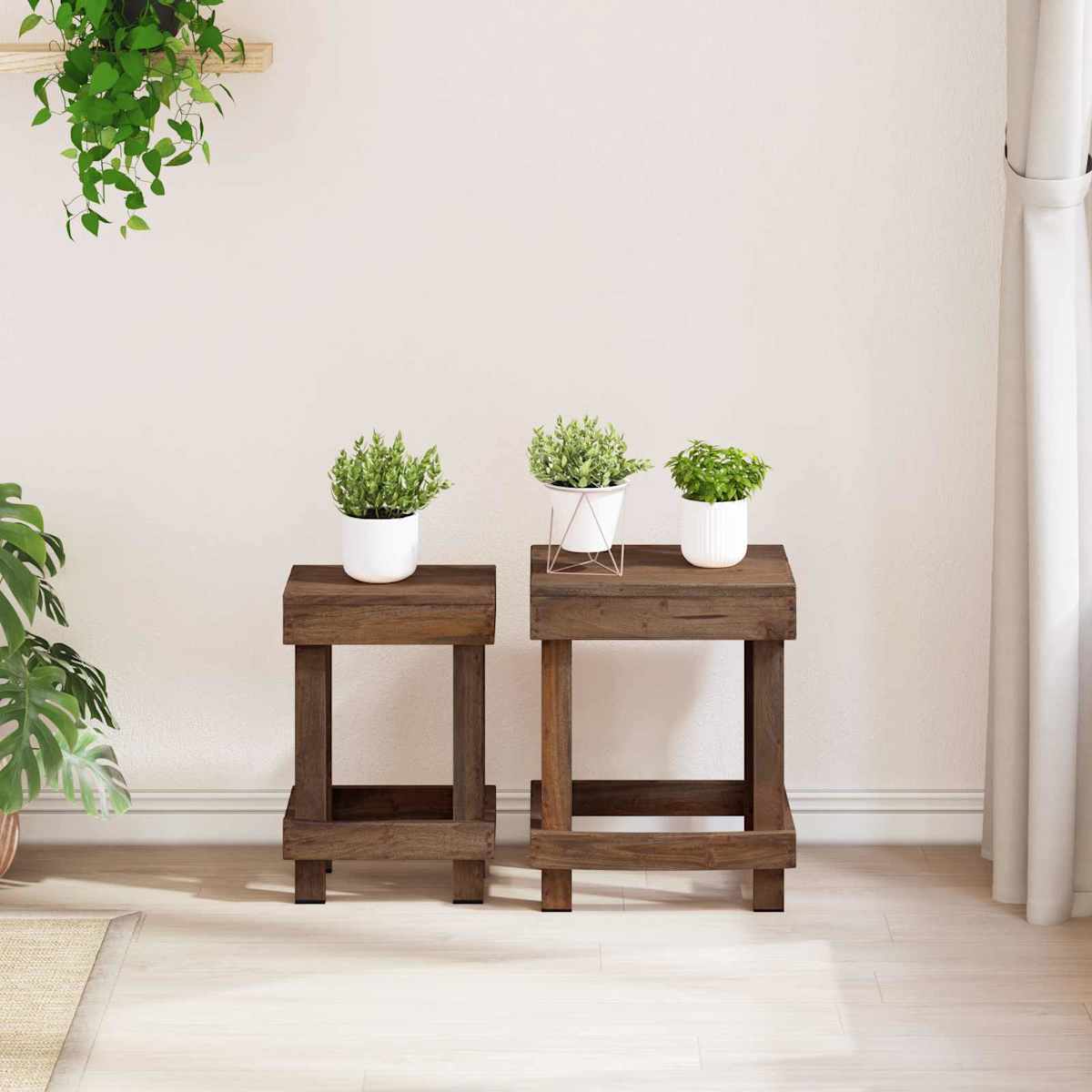 Planteholder 2 stk. Brun 70 x 11 x 27 cm Mahogni Træ - Billede 3