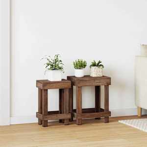 Stojan na rostliny 2 pcs Hnědá 70 x 11 x 27 cm Mahagonové dřevo