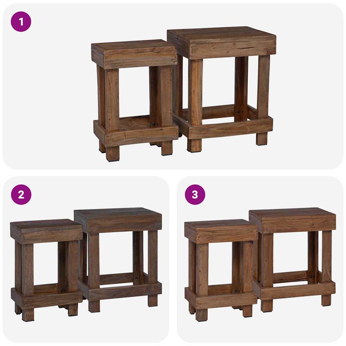 Planteholder 2 stk. Brun 70 x 11 x 27 cm Mahogni Træ - Billede 4