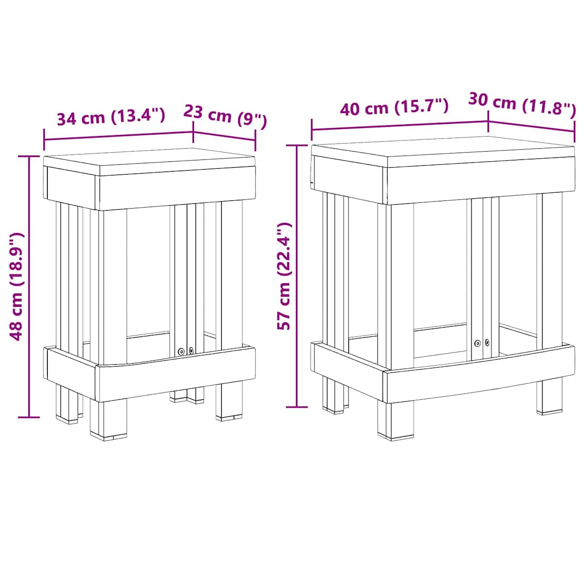 Planteholder 2 stk. Brun 70 x 11 x 27 cm Mahogni Træ - Billede 10