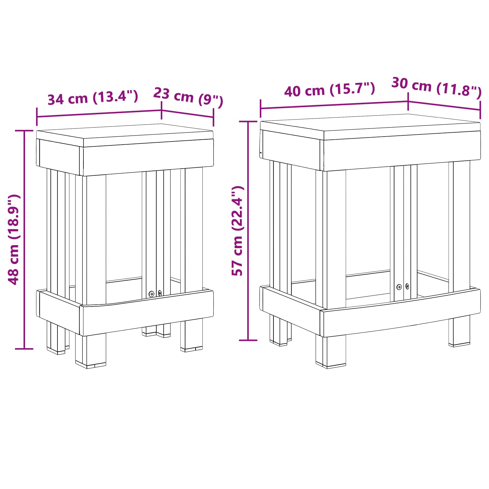 Növényállvány 2 pcs Barna 70 x 11 x 27 cm Mahagóni fa