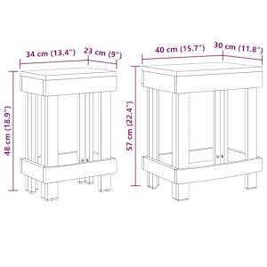 Stojan na rostliny 2 pcs Hnědá 70 x 11 x 27 cm Mahagonové dřevo - obrázek 10
