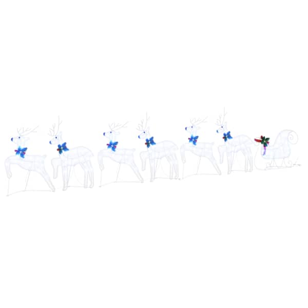 vidaXL LED P&otilde;hjap&otilde;drad 7 tk Valge 43 x 18 x 66 cm kangas