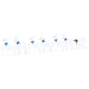 LED Sobové 7 pcs Bílá textil - obrázek 2