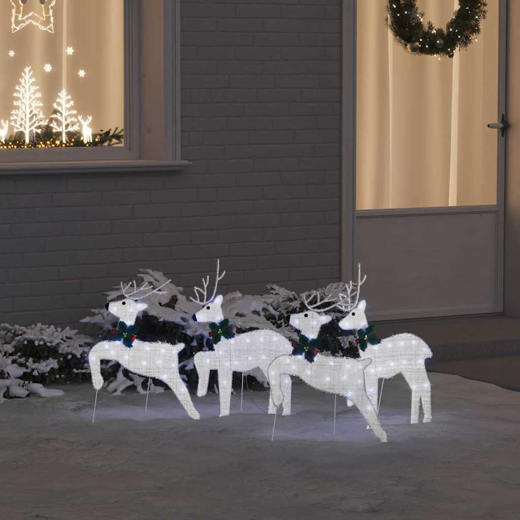 vidaXL Renii LED 4 pcs Argintiu 45 x 19 x 65 cm țesătură