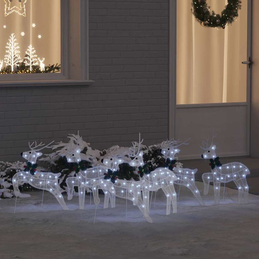 vidaXL Renii LED 6 pcs Alb 45 x 19 x 65 cm țesătură