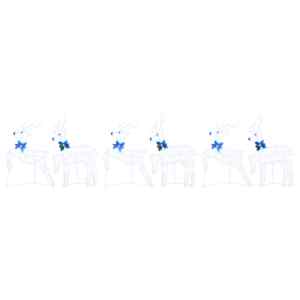 LED Sobové 6 pcs Bílá textil - obrázek 6