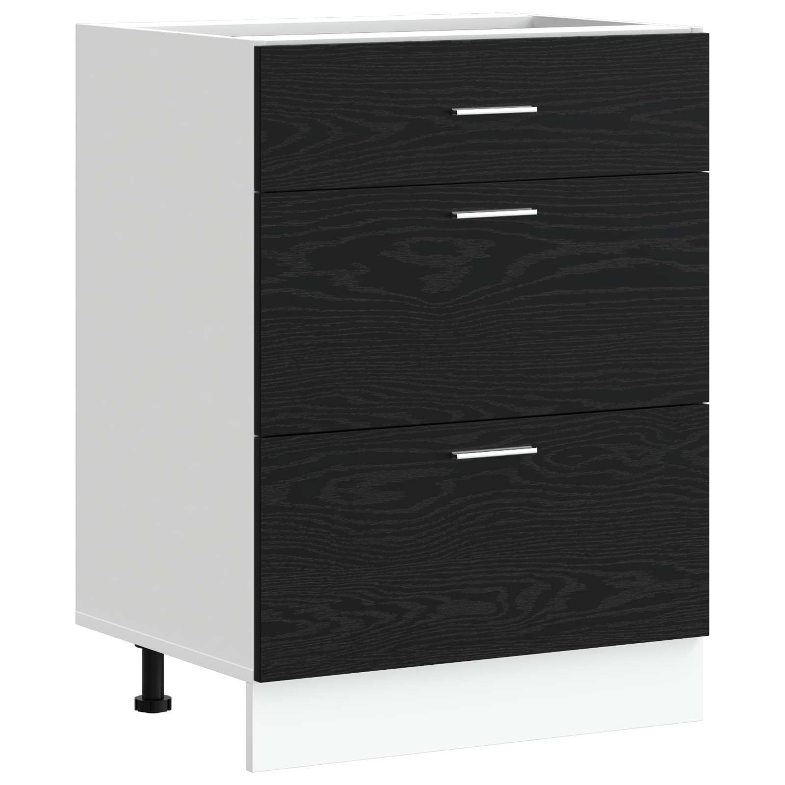 VidaXL Keuken Onderkast Zwart Eiken 60 X 46 X 81, 5 Cm Bewerkt Hout
